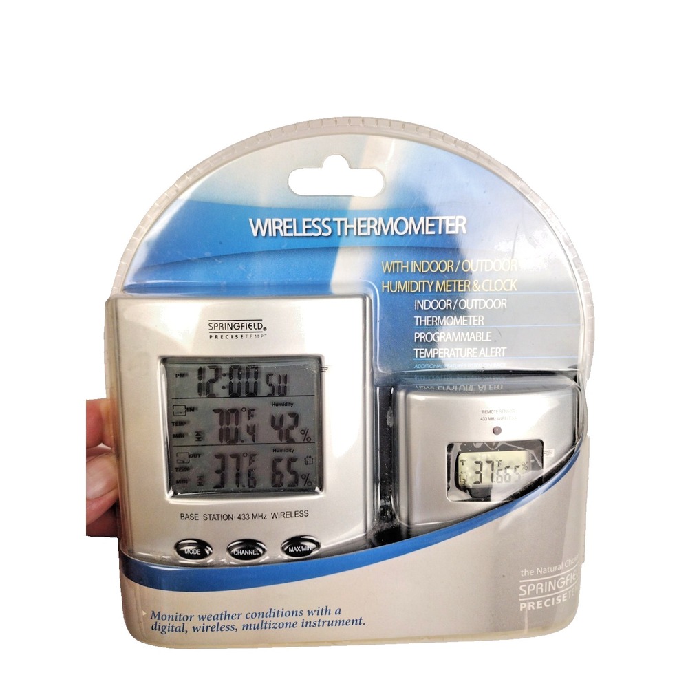 Springfield Precise Temp Wireless Thermometer Indoor/Outdoor Humidity Reader